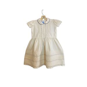 Poly cijica toddler girls, cream/ivory embroidered floral dress S/4T ￼